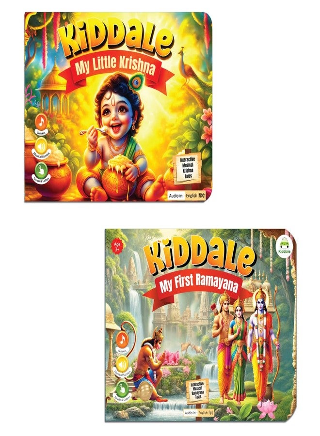 Kiddale Ramayan & Krishna Musical Sound Books for Kids | Audio Stories in English & Hindi | Learn Indian Culture, Sanskar & Moral Values | Ideal Gift for Children 2-7 Years - Image 1